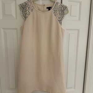 J Crew Cream Lace Sleeve Dress - size 10